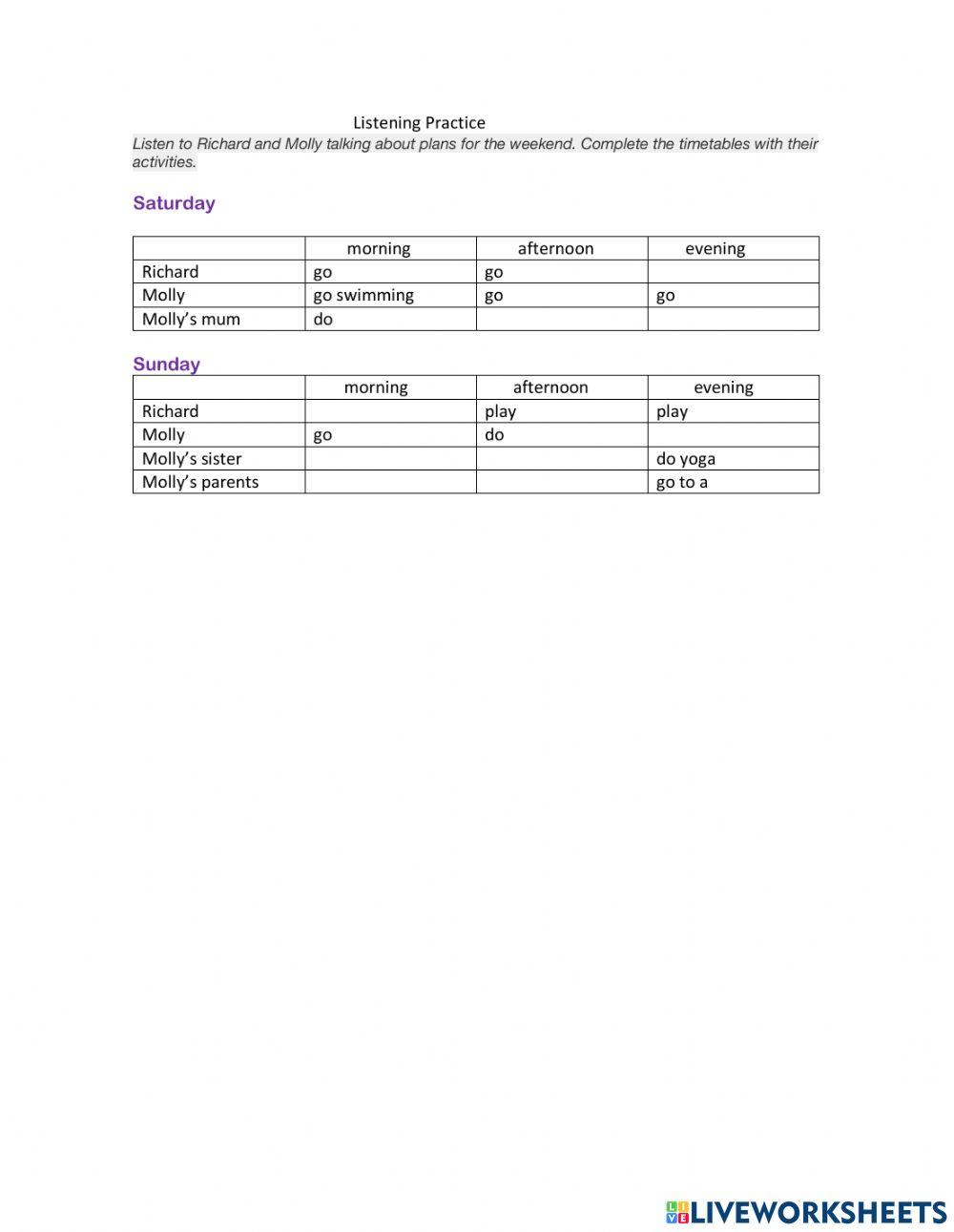 KET Listening Practice