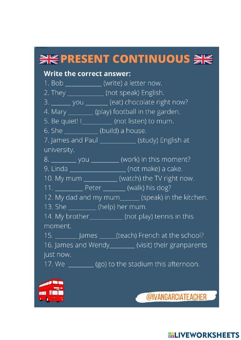 Present perfect continous