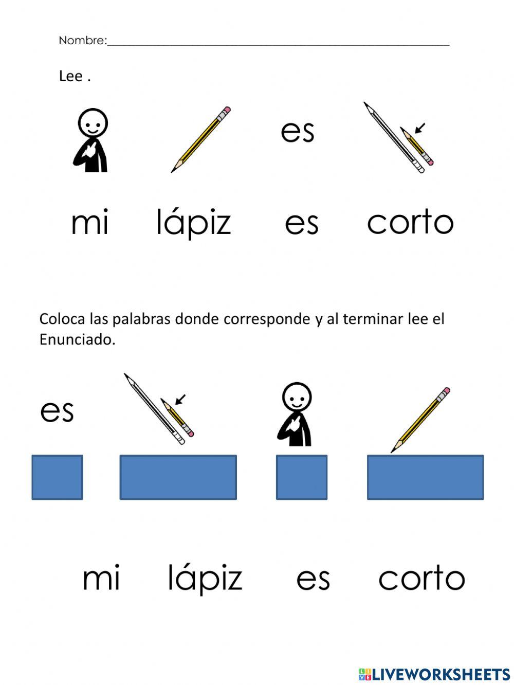 Ejercicio palabra corto