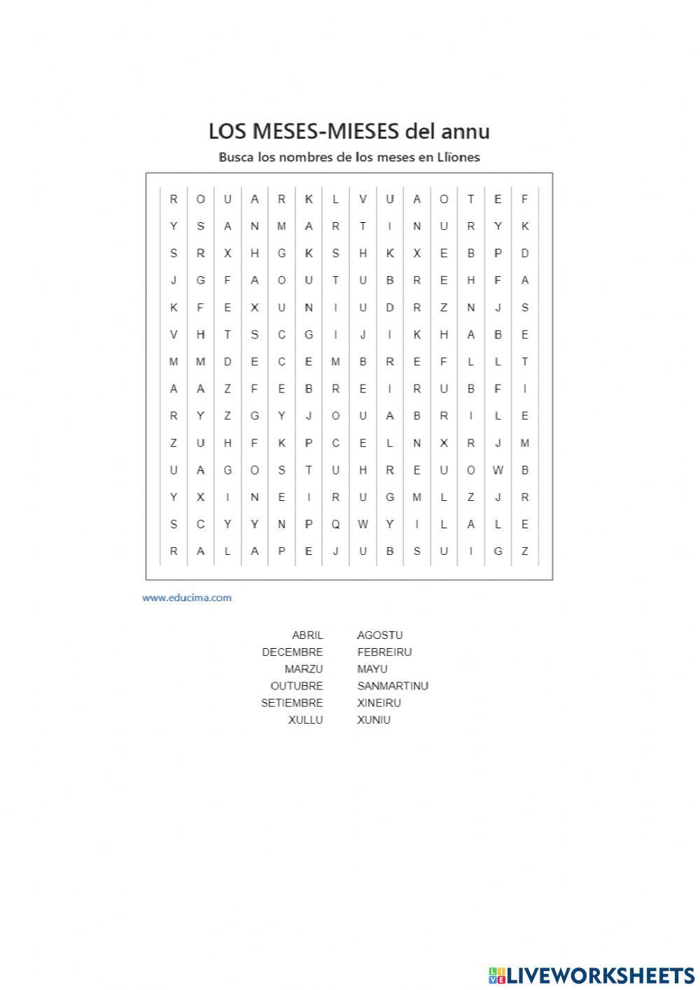 Meses--Mieses del annu