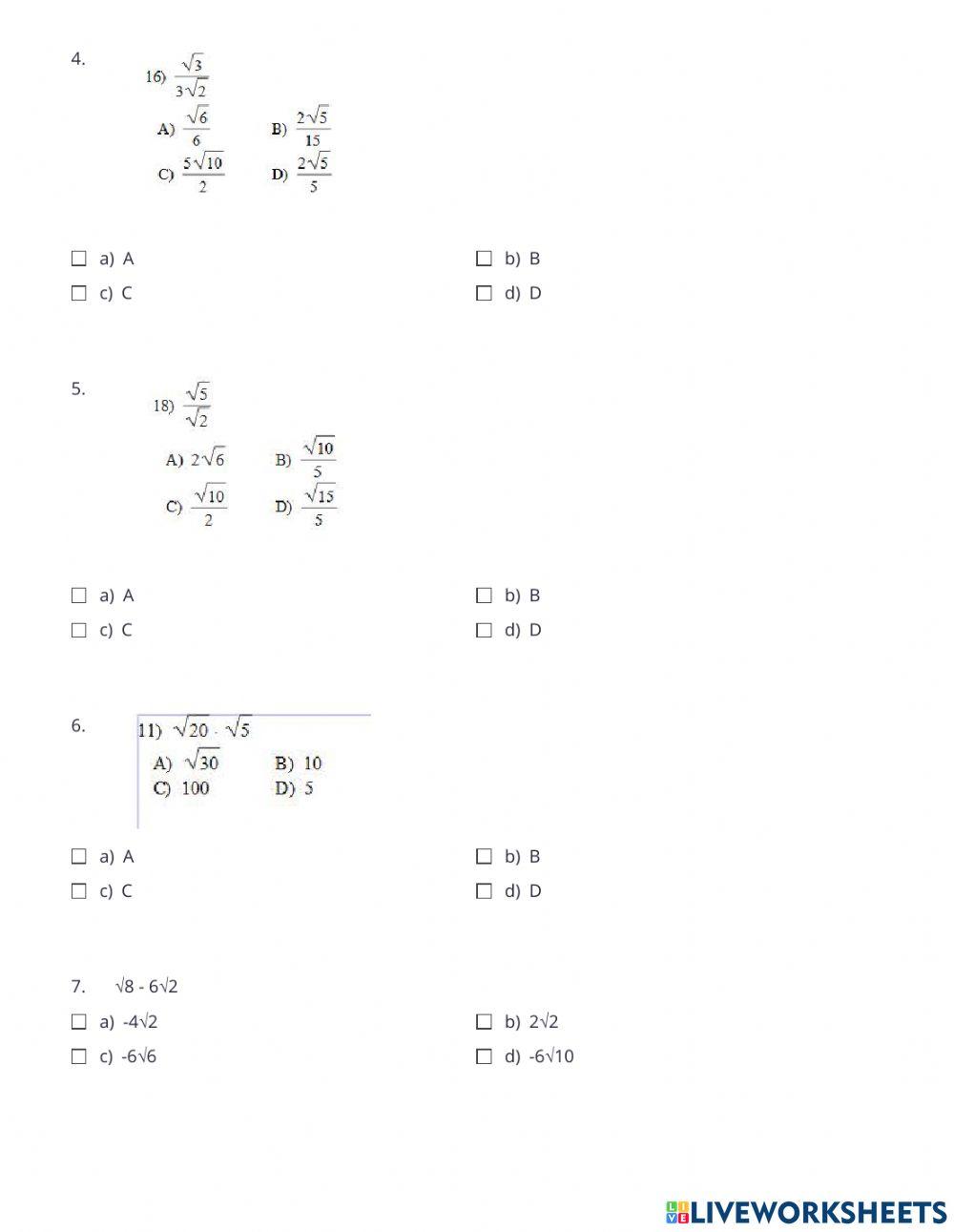 Adding and Subtracting radicals