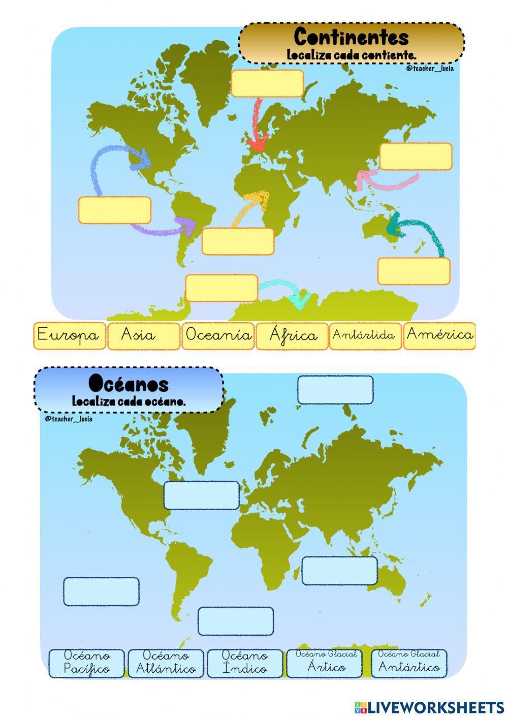 Continentes y océanos