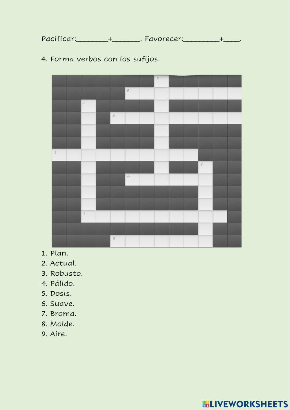 Formación de verbos.