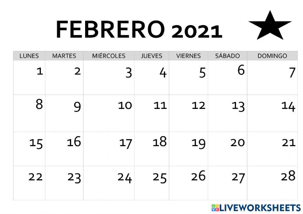 El mes de febrero