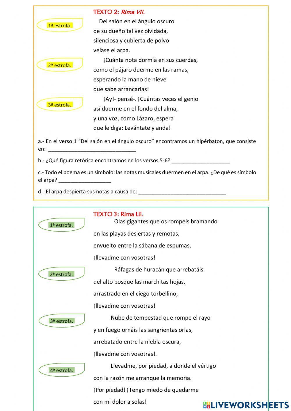 4º ESO Poesía del Romanticismo (II)