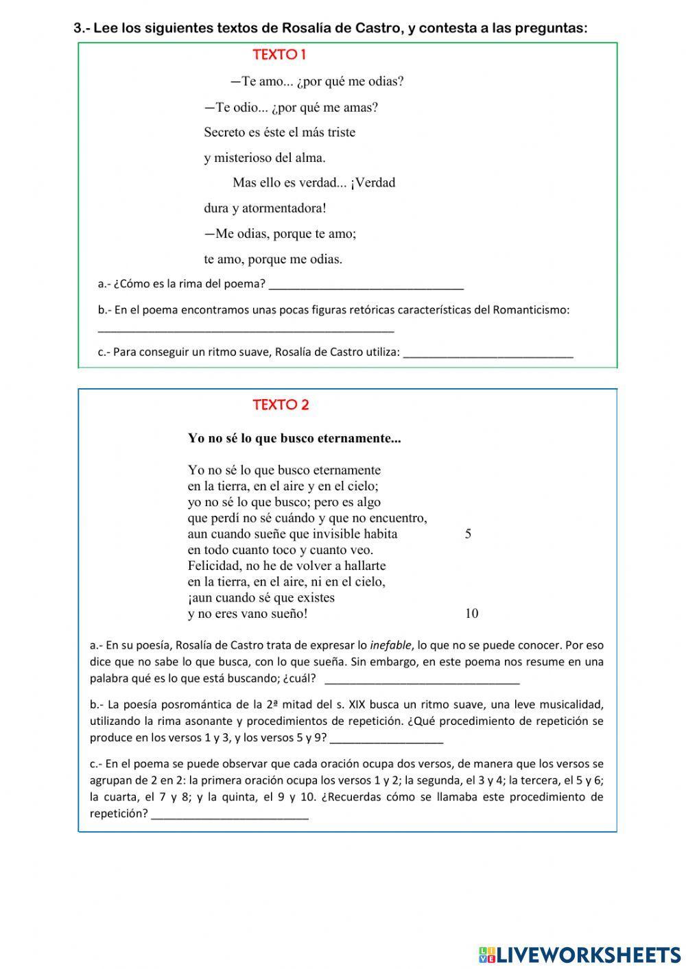 4º ESO Poesía del Romanticismo (II)