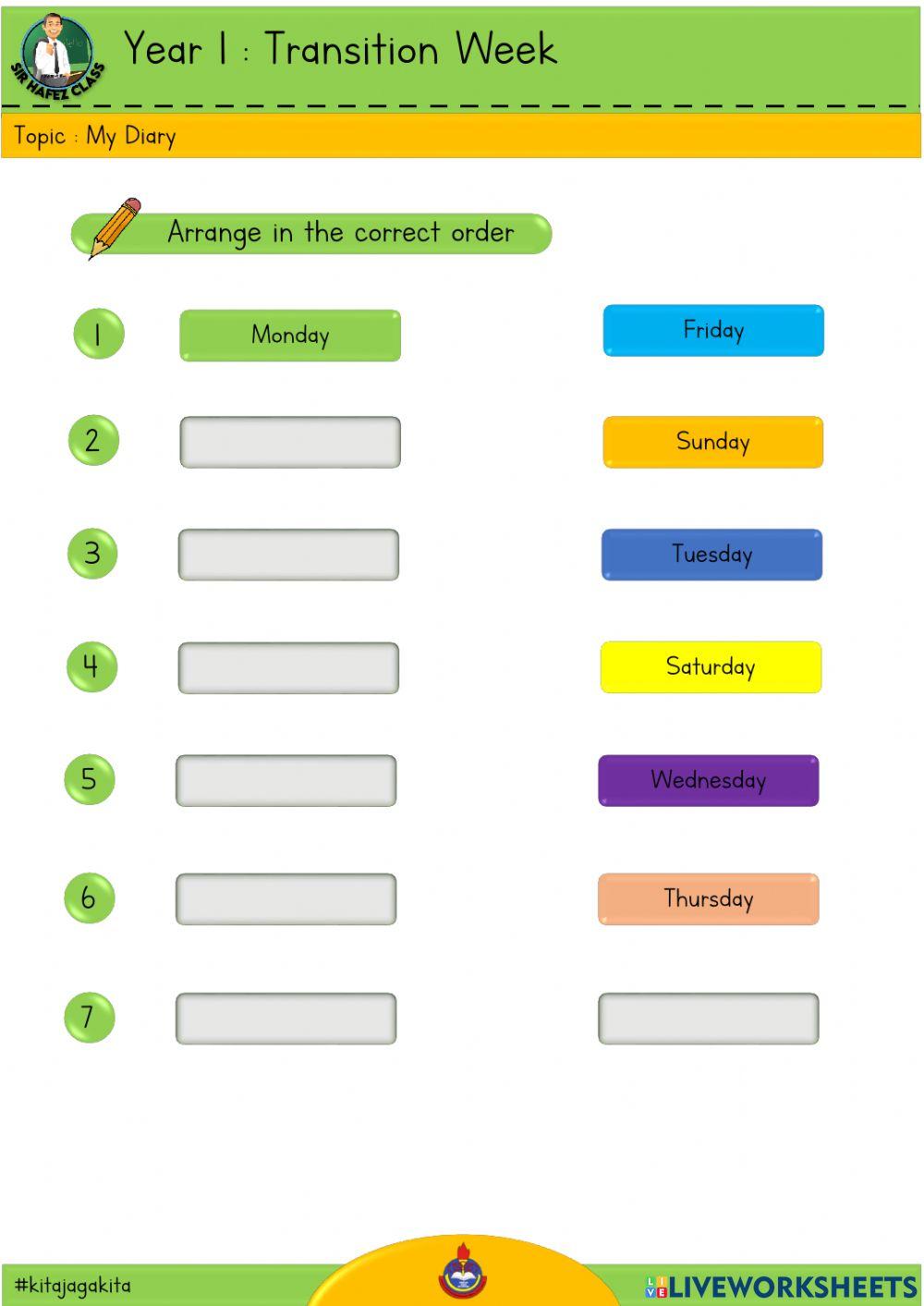 Transisi Tahun 1 - My Diary