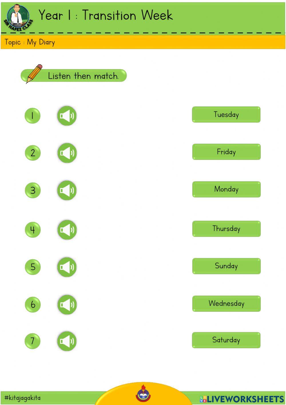 Transisi Tahun 1 - My Diary