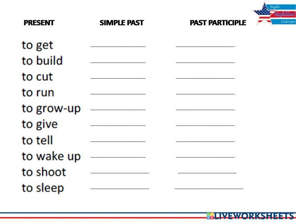 Verbos pasado y pasado participio