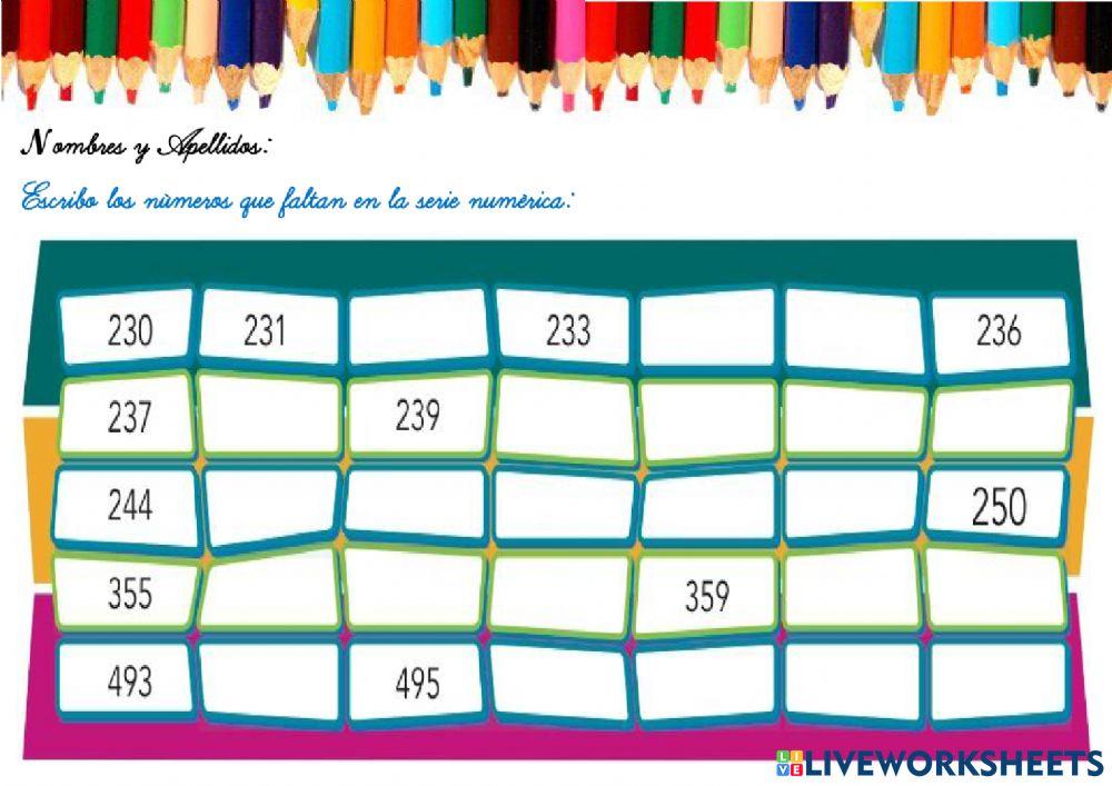 Números hasta el 499