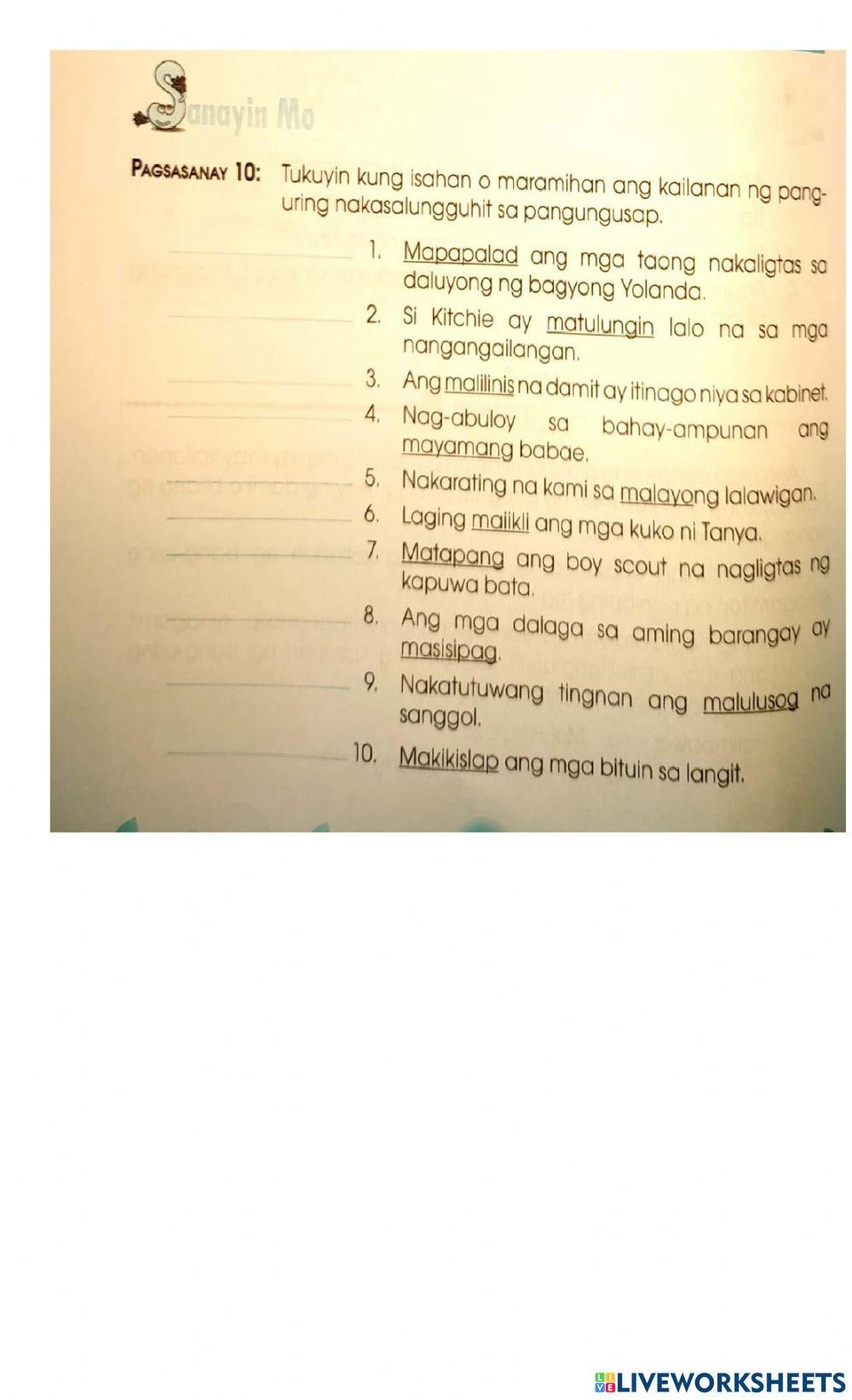Tukuyin ang Kailanan ng Pangalan