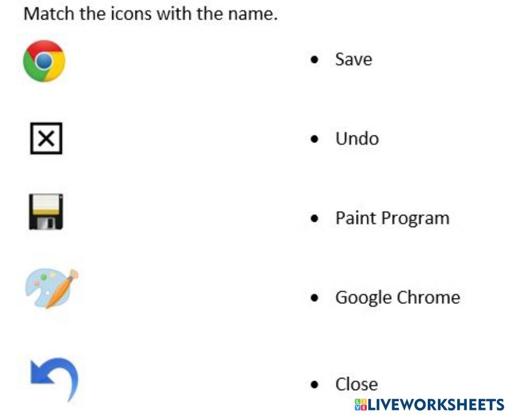 Match the computer icons.