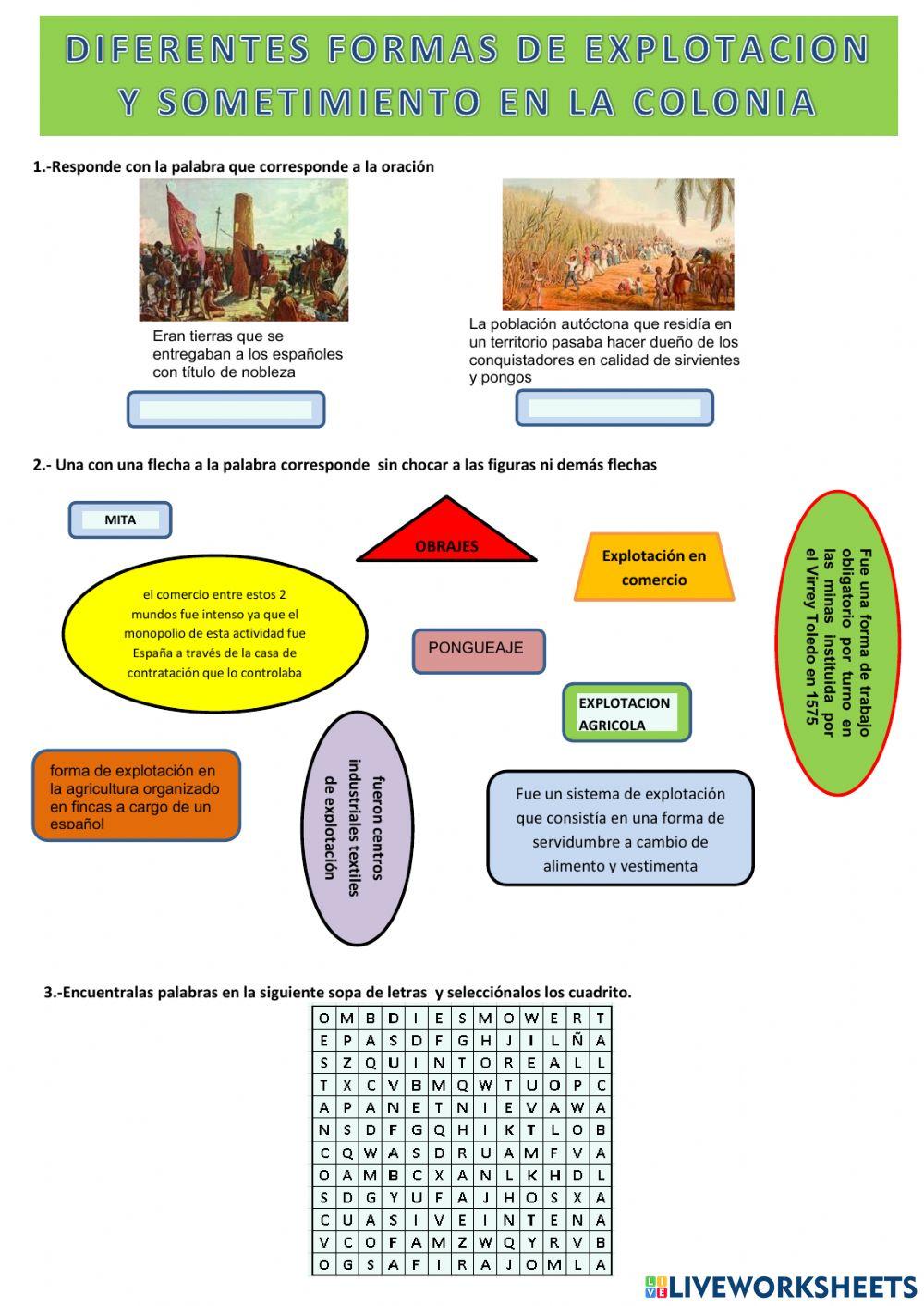 Formas de explotacion en la colonia