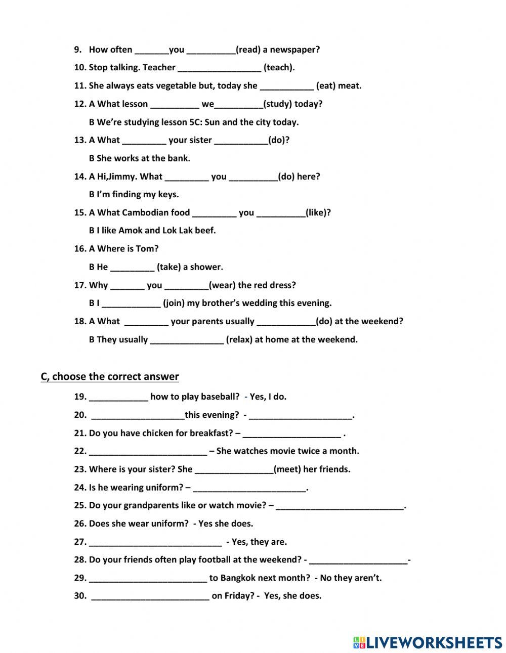 Present continuous or Present simple