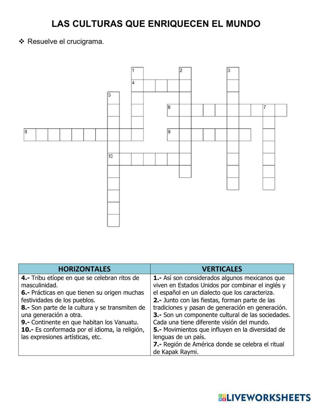 Las culturas que enriquecen el mundo