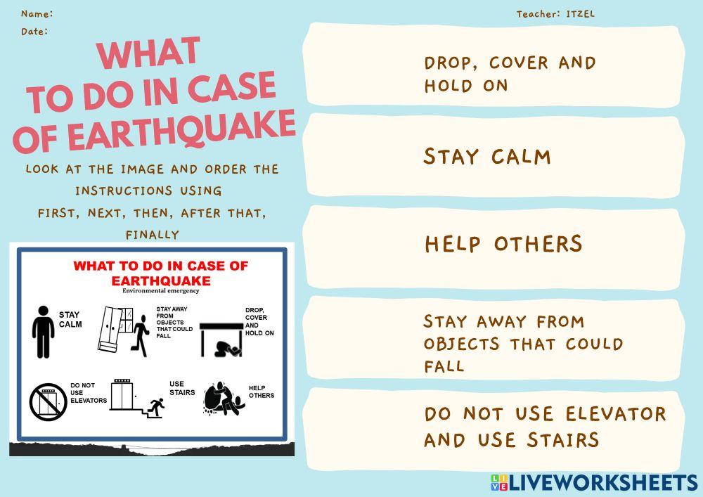 What to do in case of earthquake