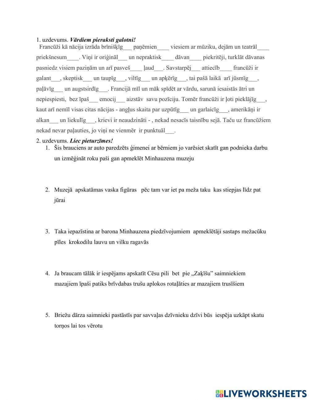 Lietvārdu, īpašības vārdu locīšana