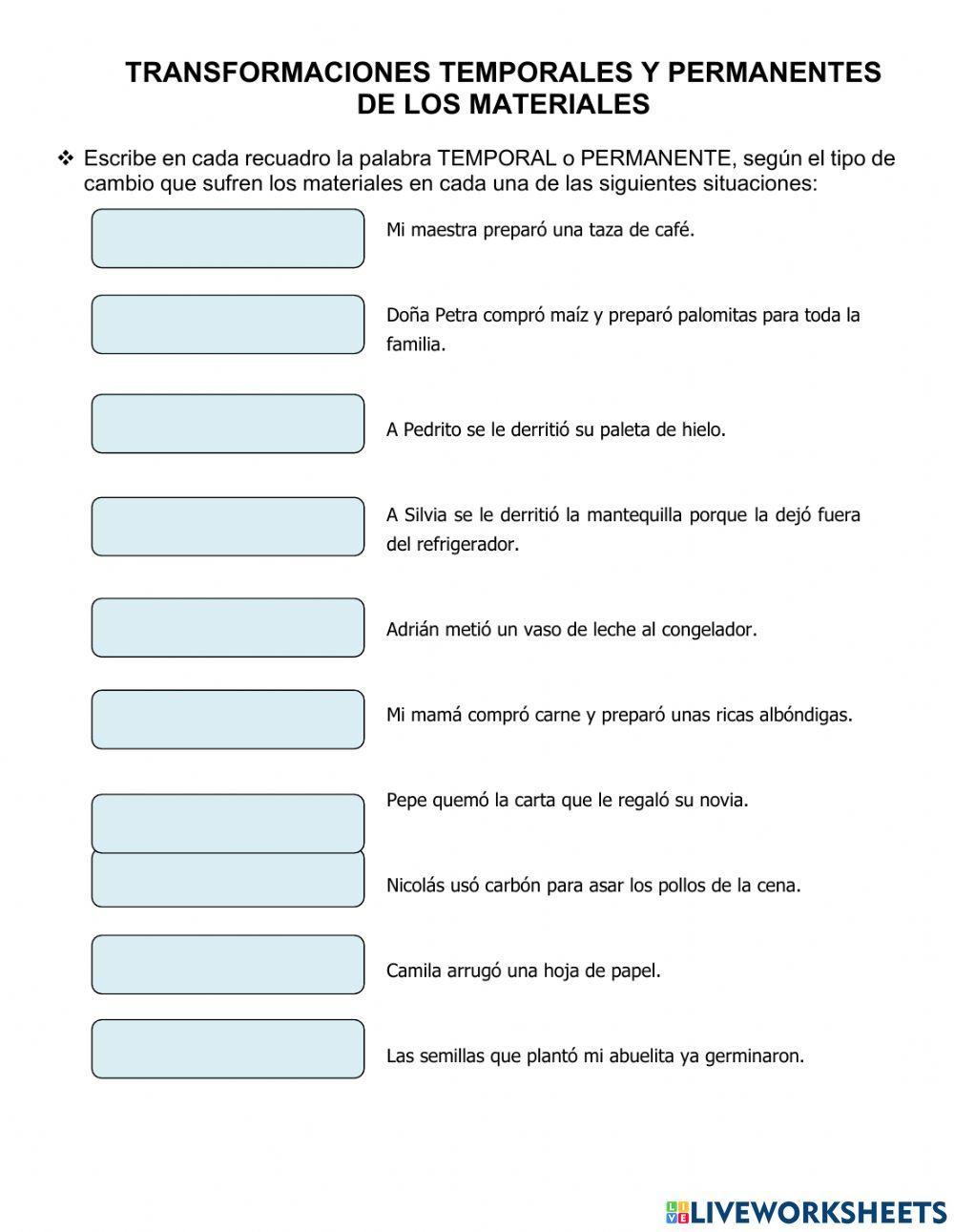Transformaciones temporales y permanentes de los materiales