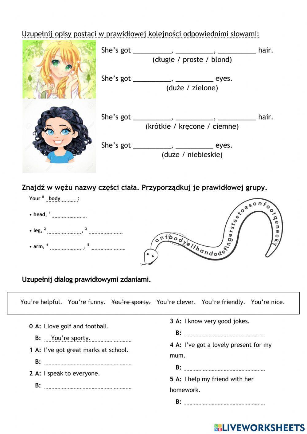 English Class A1+ Unit 4 Test 755019 | English Class A1 Unit 4 Short Test - vocabulary
