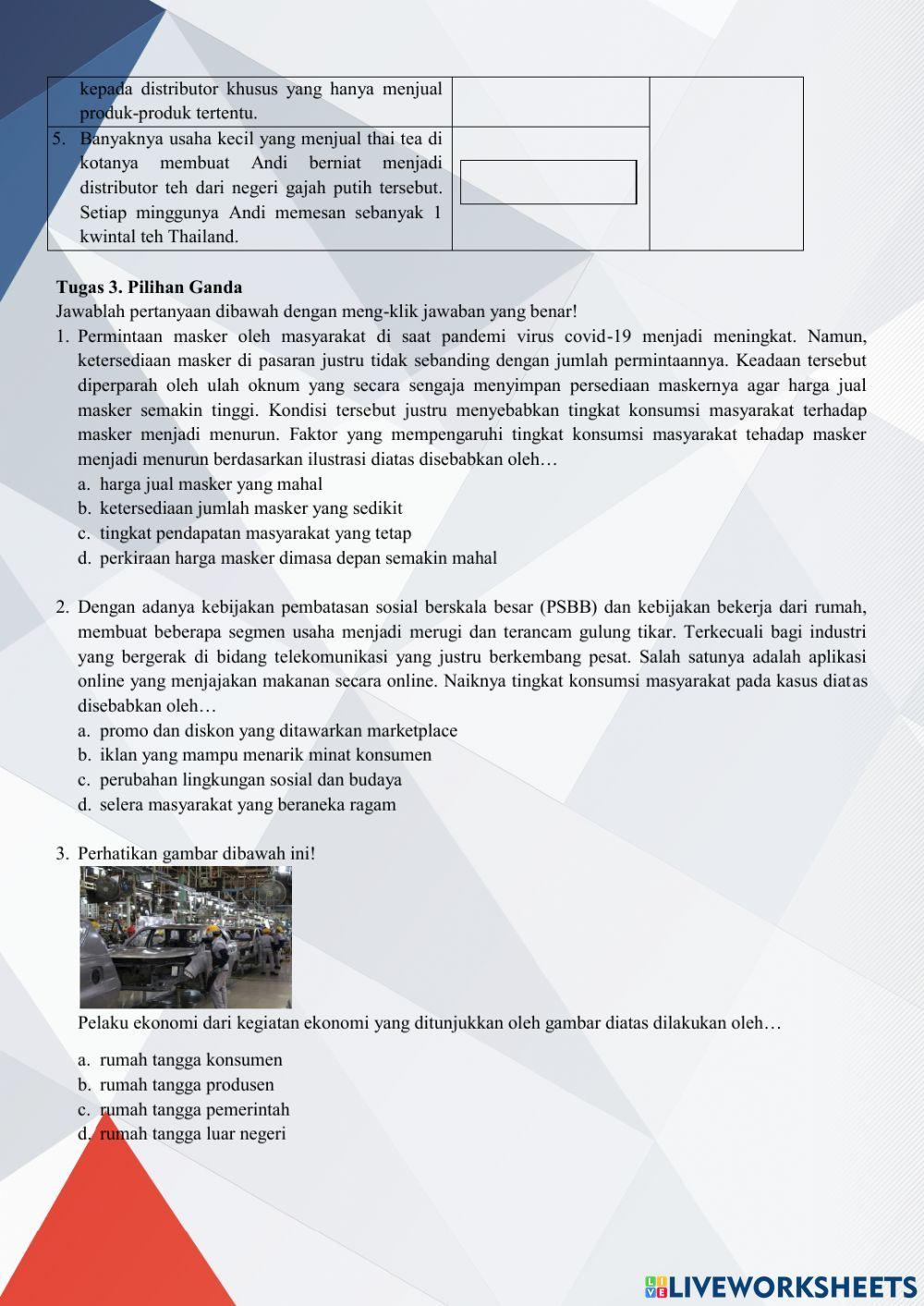 Penilaian Harian 1 KD. 3.3 & 4.3 IPS Kelas 7 Semester Genap