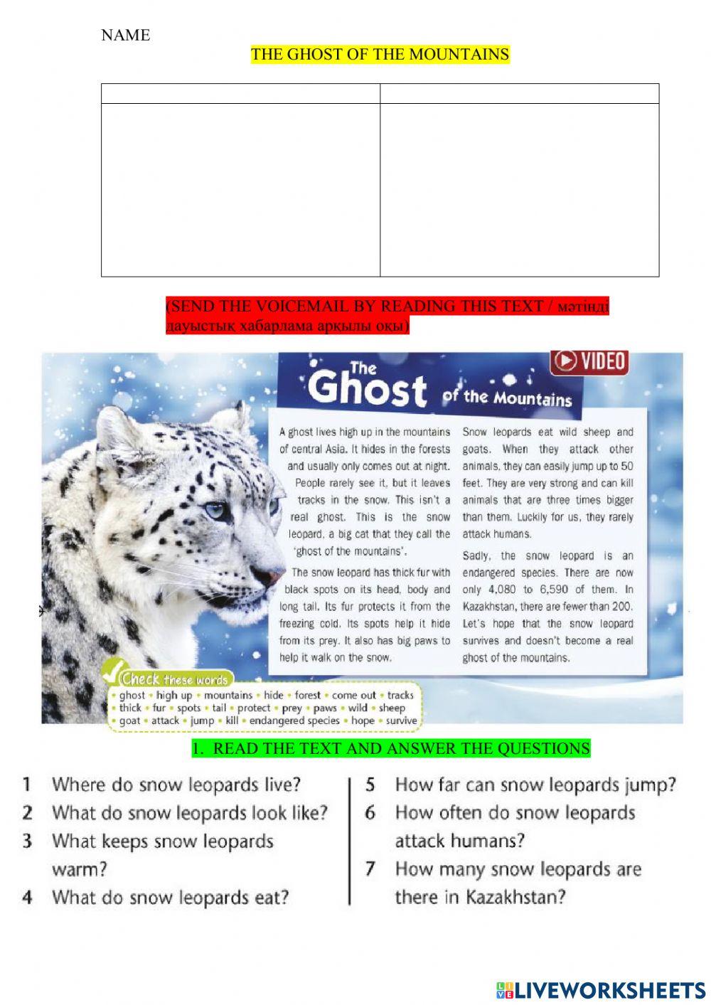 The chost of the mountains