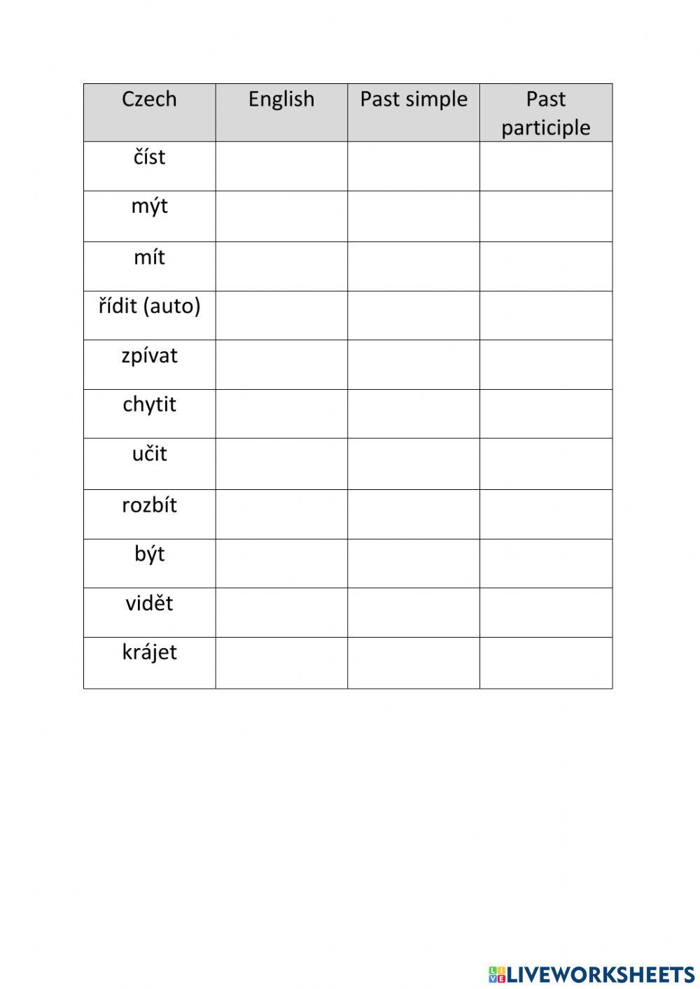 Irregular verbs 4