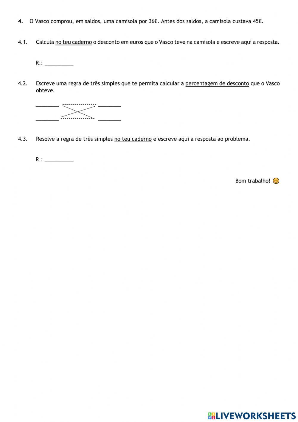 Problemas com proporções