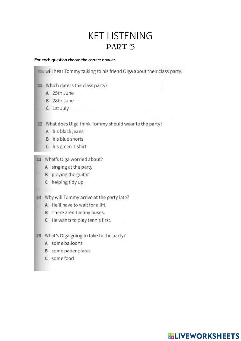 KET LISTENING Part 3