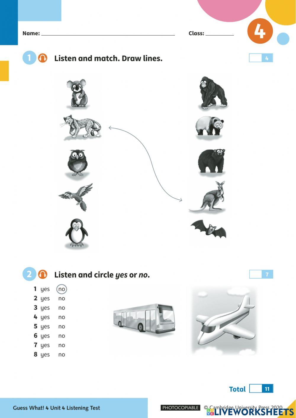 Guess What 4 Unit 4 Test