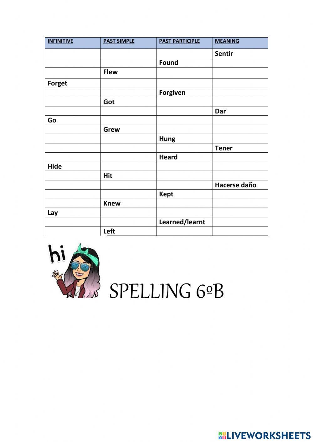 Spelling 6º