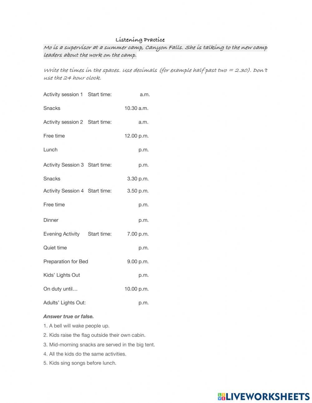 KET Listening Practice