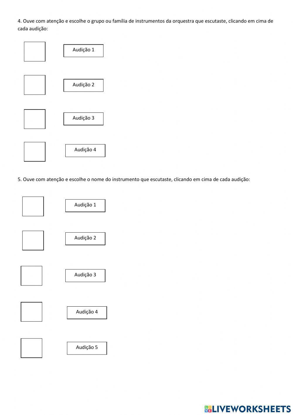 Instrumentos da orquestra sinfónica