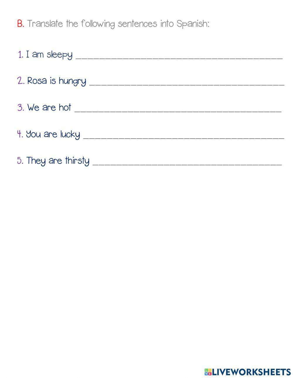 Tener Expressions Practice