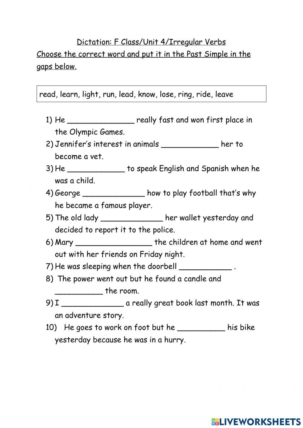 Past Simple -Irregular verbs