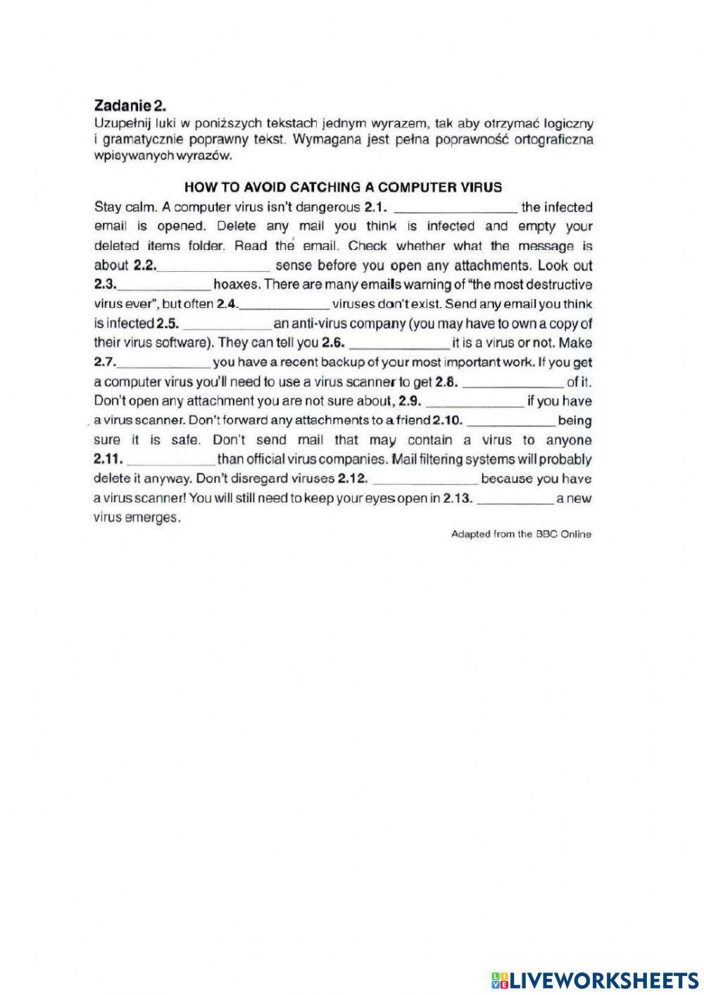 Open Cloze - Matura Companion Exercises