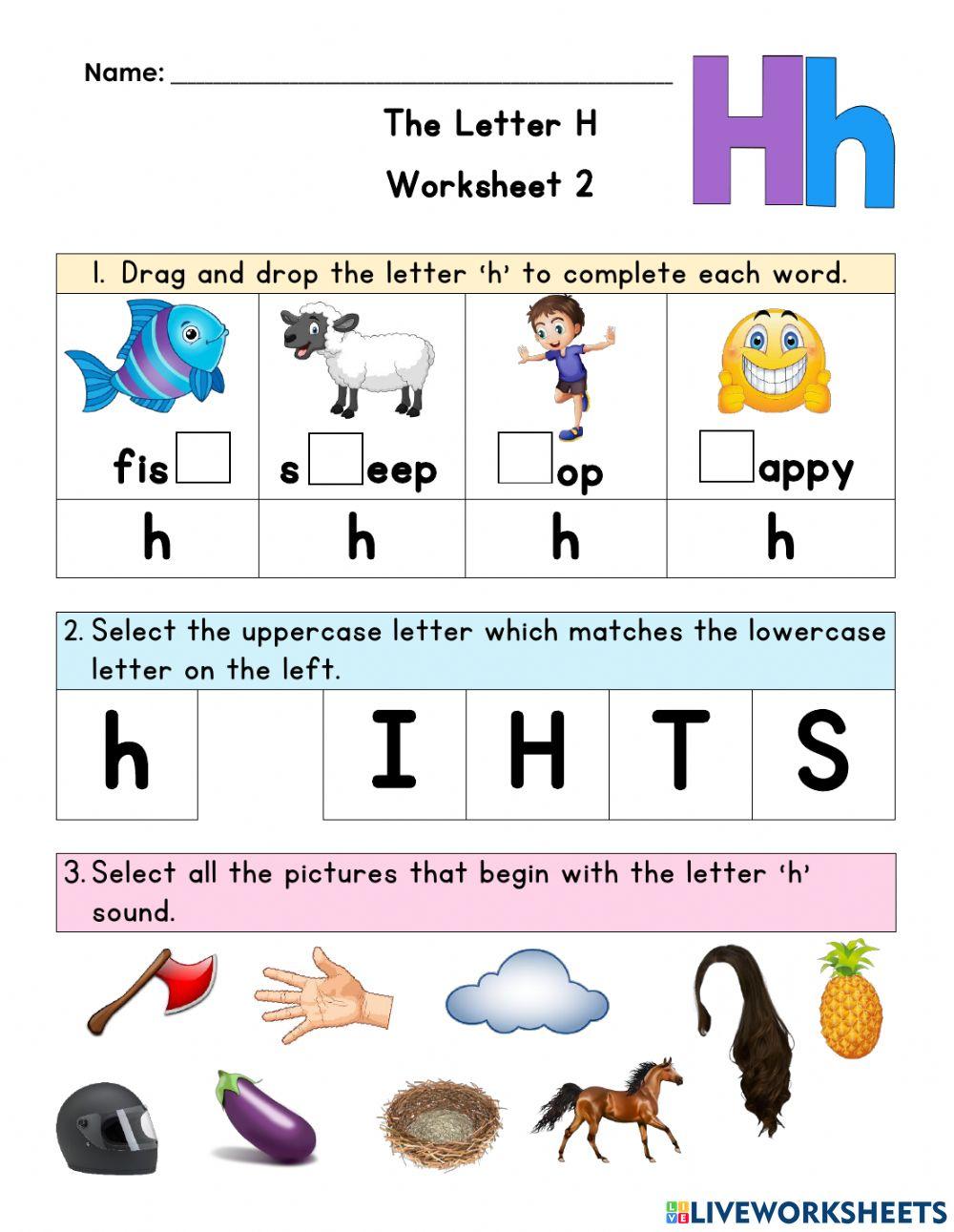 Letter H Worksheet 2
