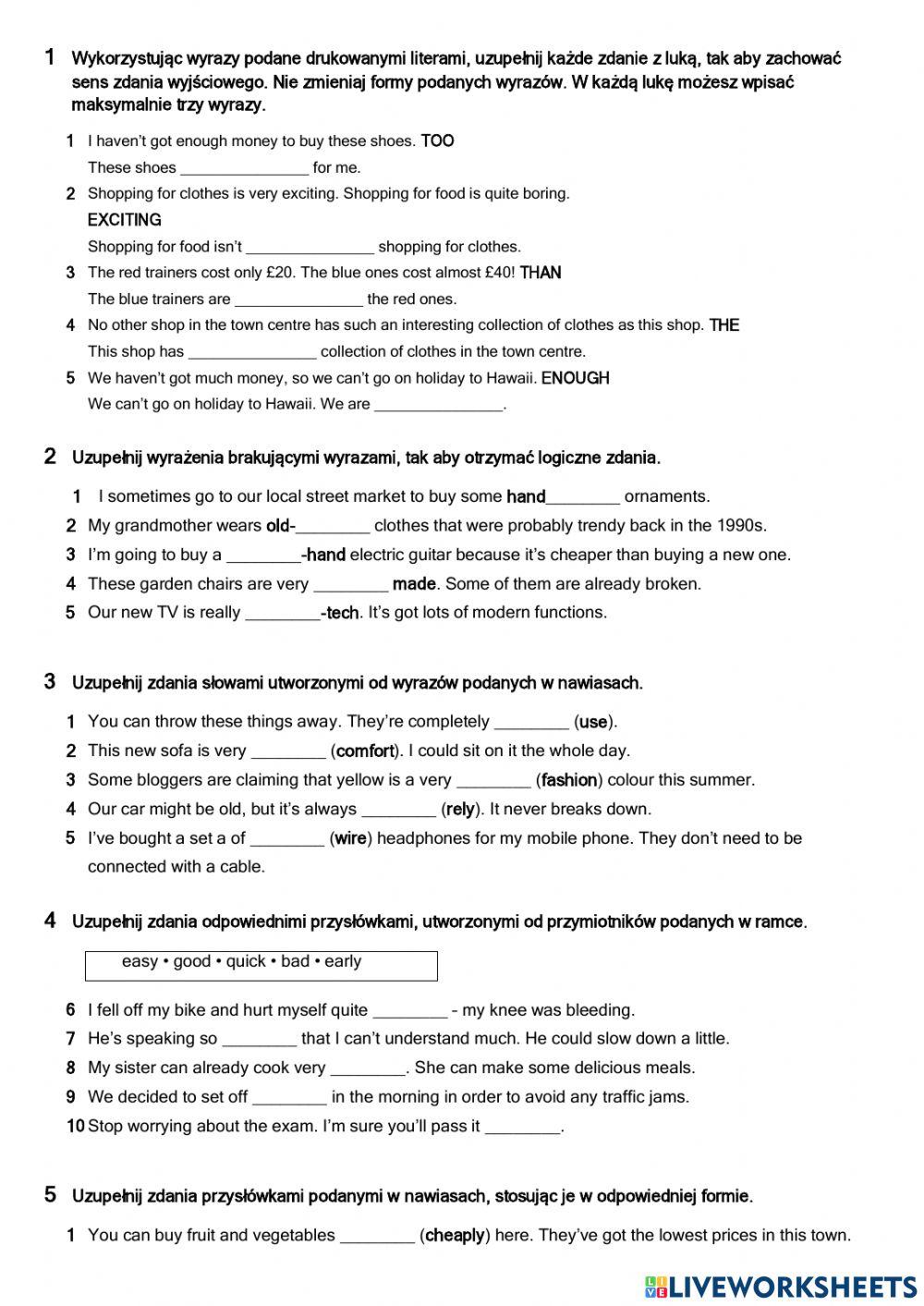 Adjectives and adverbs