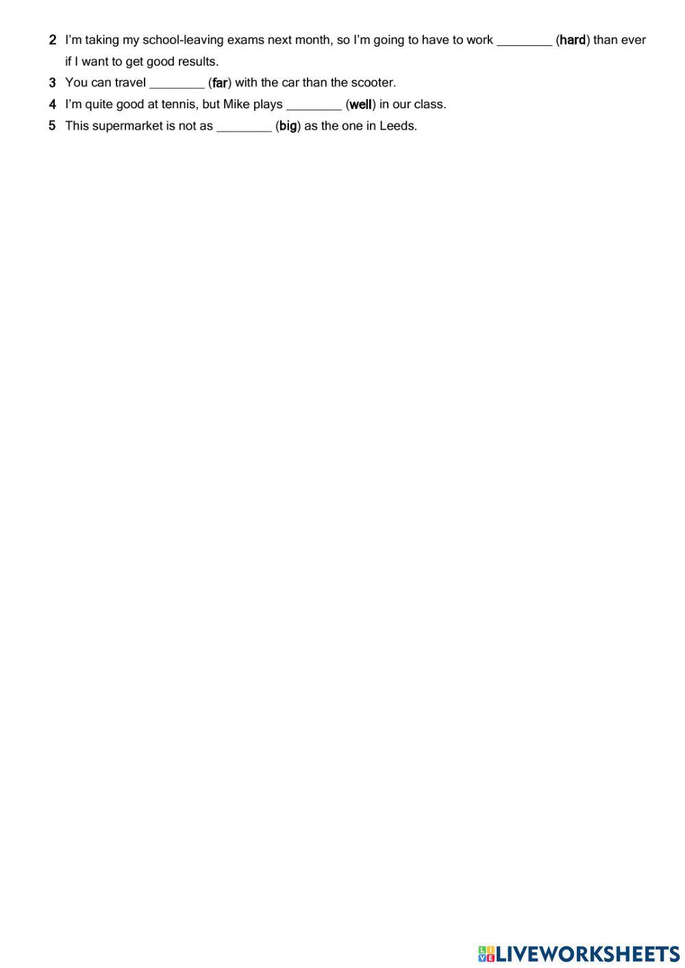 Adjectives and adverbs