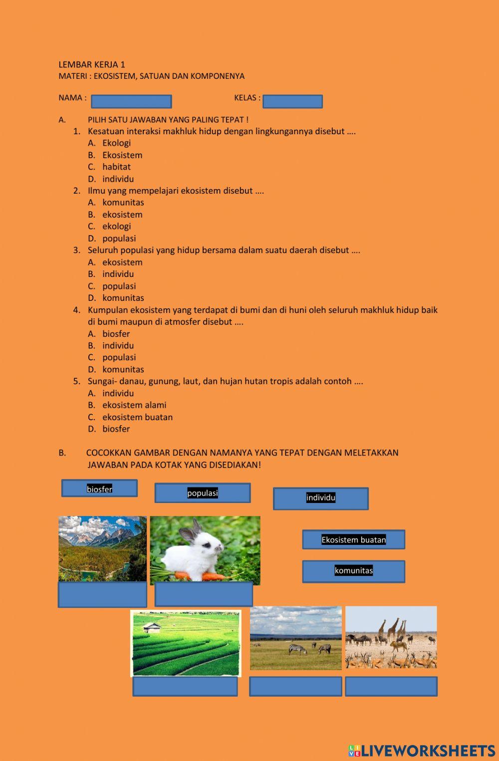 Lembar kerja satuan komponen ekosistem