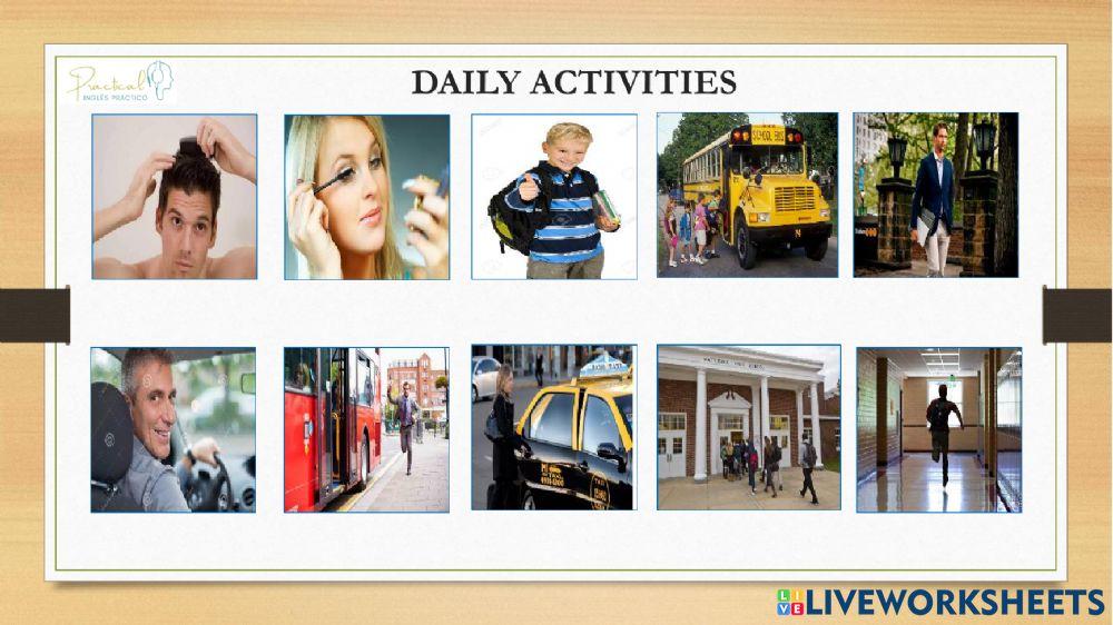Vocabulary test - daily activities - part 1
