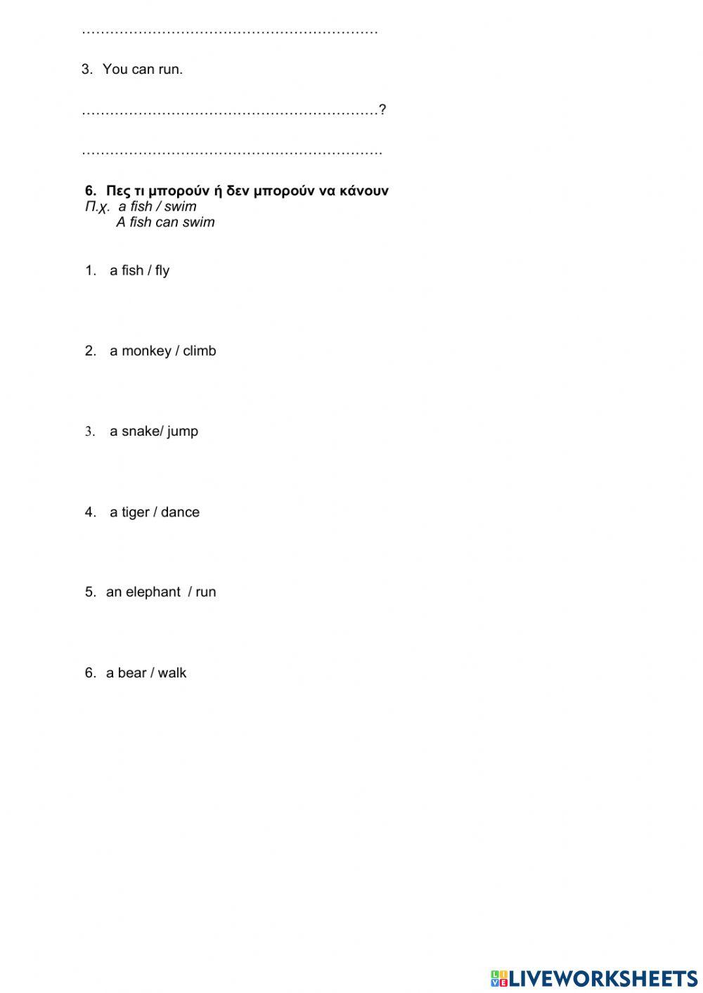 The verb CAN Affirmative-Interrogative-Negative