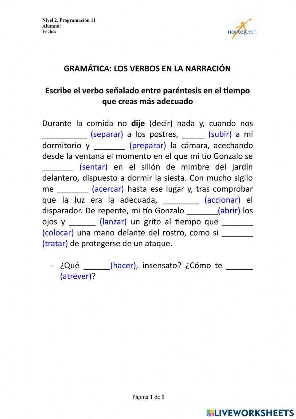 Utilización del pretérito