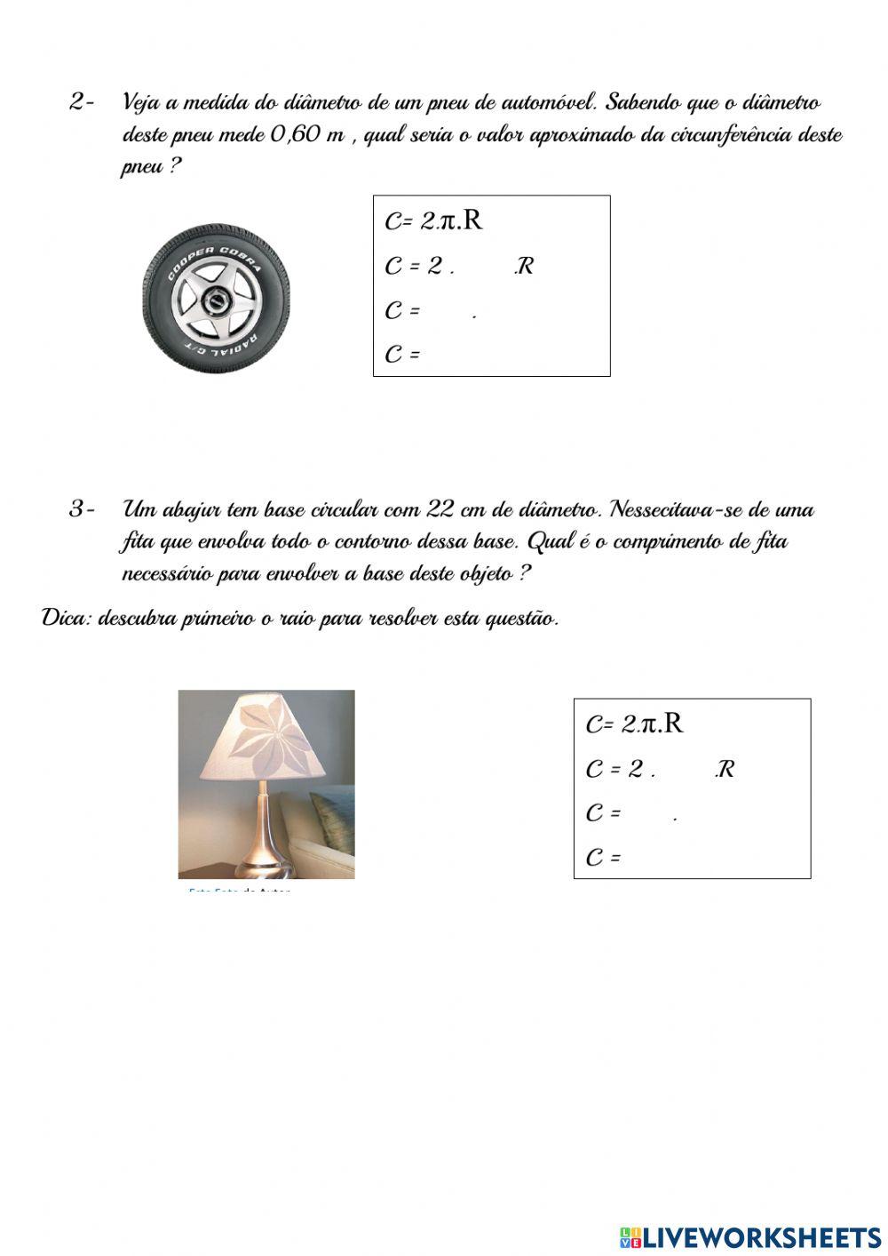 Comprimento da circunferência