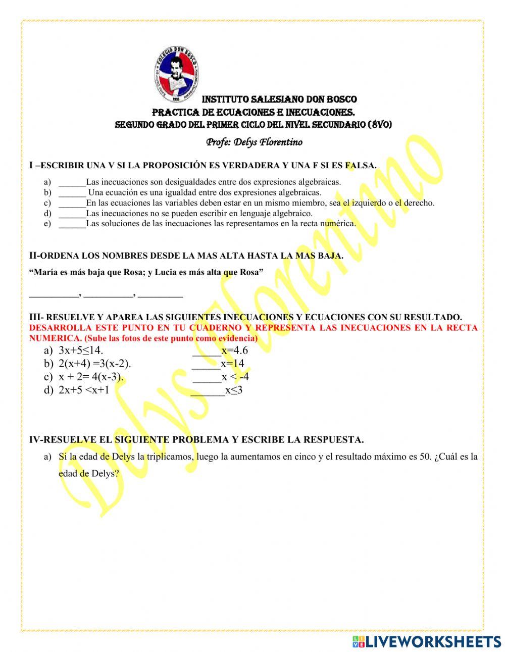 Ecuaciones e Inecuaciones