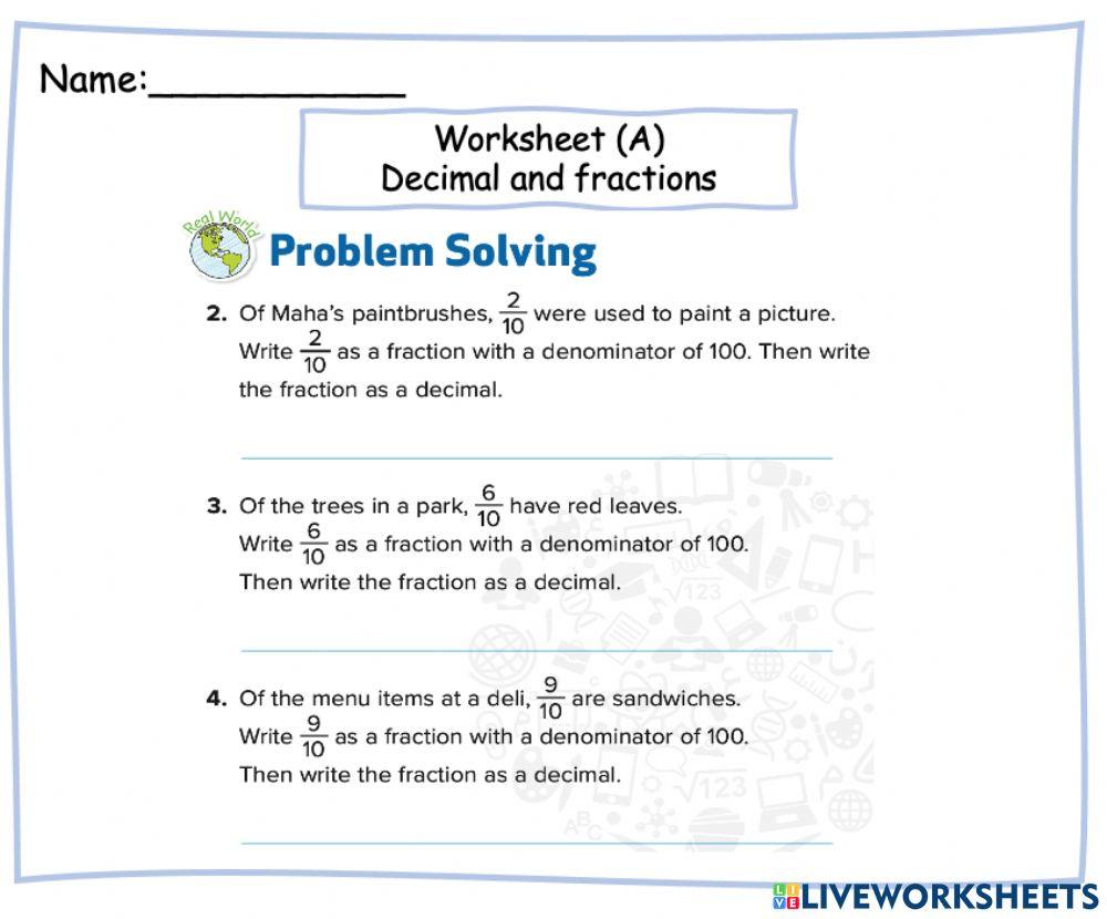 Decimal and fraction (A)