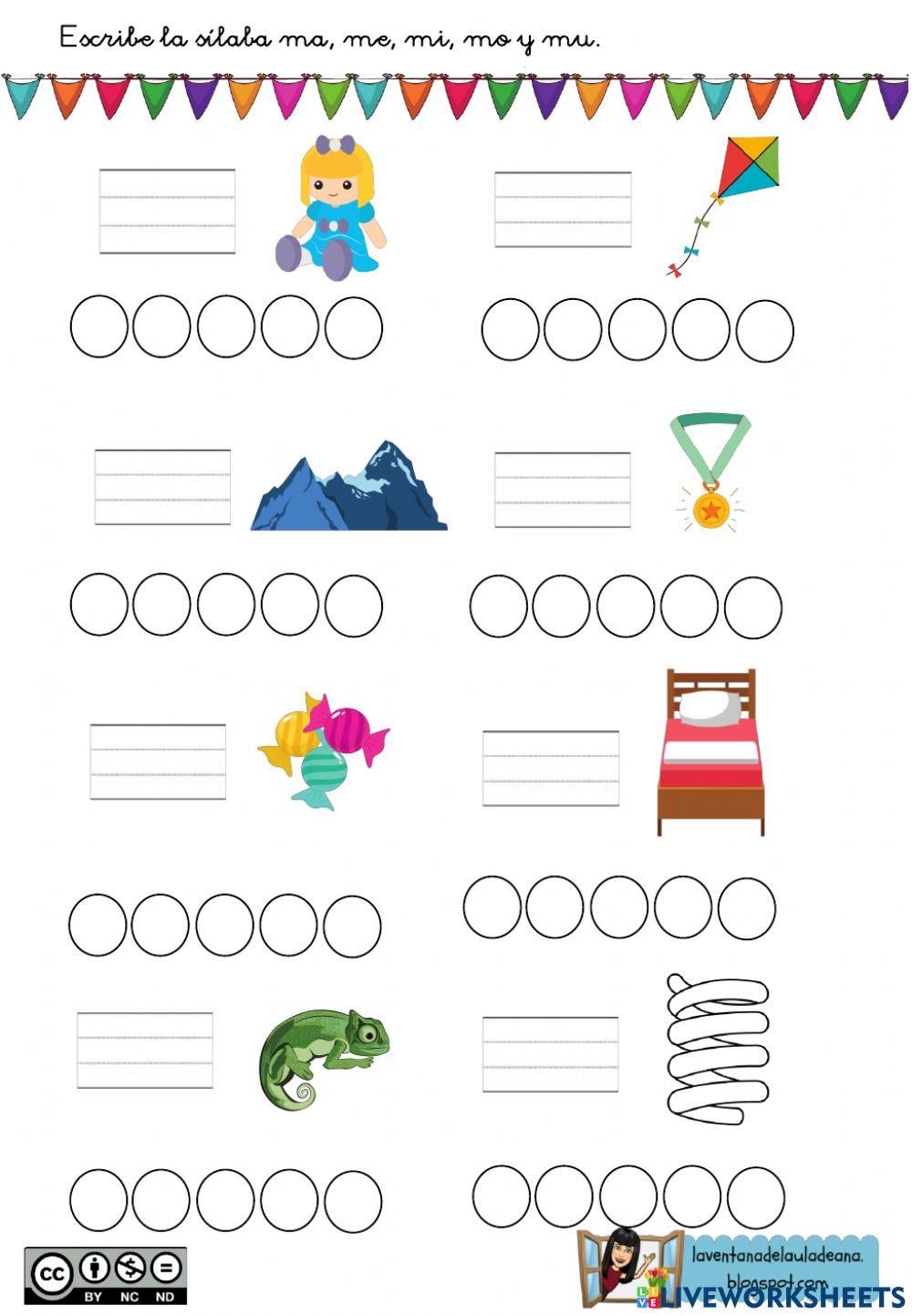 Lecto-escritura fonemas p,l y m