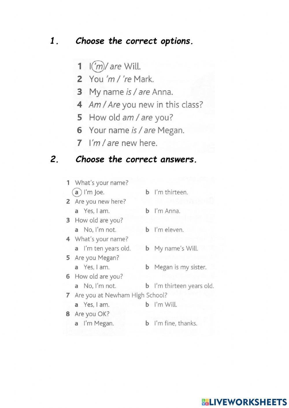 Personal questions - Verb to be