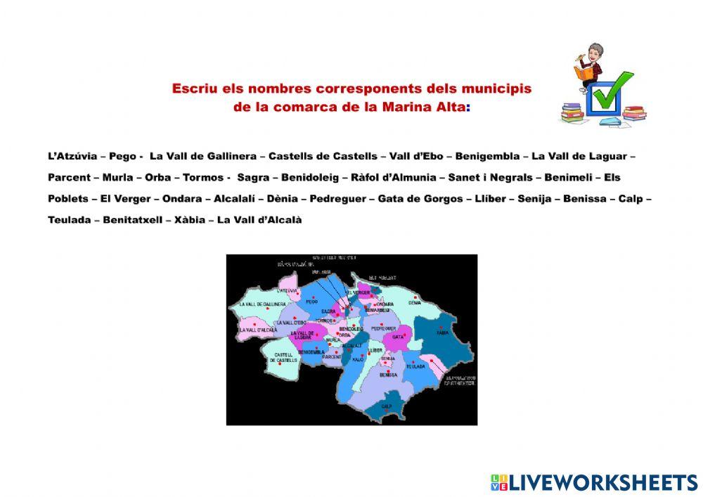 Municipis de la Marina Alta