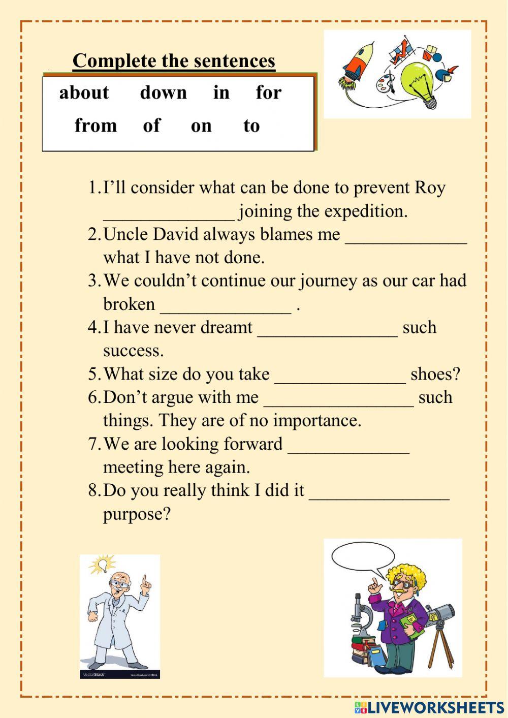 Science and Technology. Prepositions.