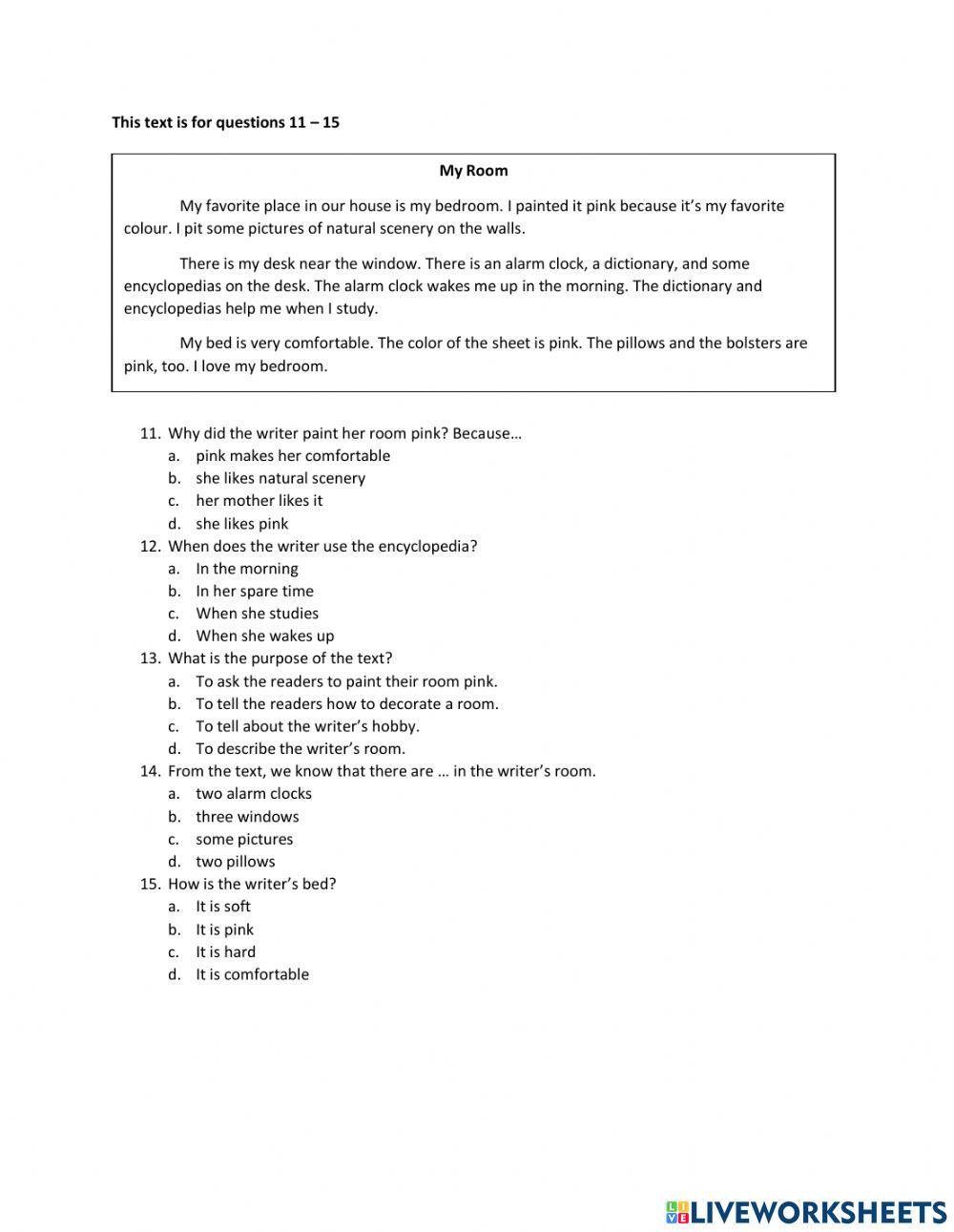 Ulangan Harian 1 Kelas 7 Smst 2 Bahasa Inggris